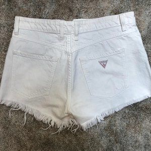 Guess white denim shorts